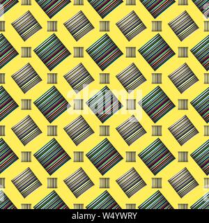 Les lignes et les polygones de couleur sur un fond jaune motif transparent vector illustration Illustration de Vecteur