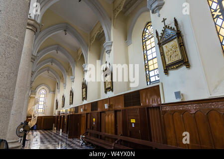 L'intérieur de la cathédrale catholique de Hong Kong de l'Immaculée Conception Banque D'Images