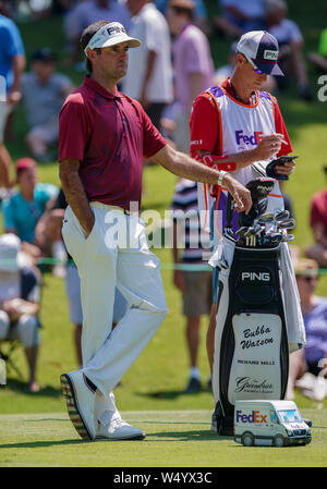 Memphis, TN, USA. Le 25 juillet, 2019. Bubba Watson au cours de la première ronde de la WGC-FedEx St. Jude Invitational Golf Tournament à TPC Southwind à Memphis, TN. Siegel gris/Cal Sport Media/Alamy Live News Banque D'Images