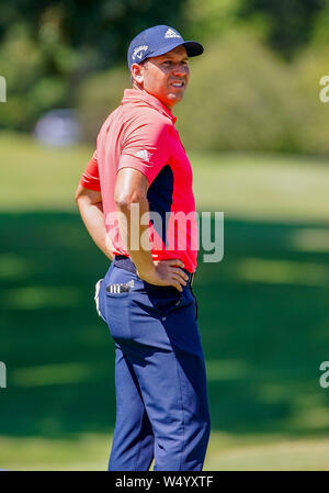 Memphis, TN, USA. Le 25 juillet, 2019. Sergio Garcia au cours de la première ronde de la WGC-FedEx St. Jude Invitational Golf Tournament à TPC Southwind à Memphis, TN. Siegel gris/Cal Sport Media/Alamy Live News Banque D'Images