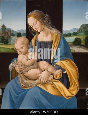 Lorenzo di Credi (bottega) - Madonna col bambino (1494). Banque D'Images