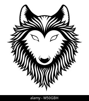 Logo tête de loup vecteur. Mascotte de l'animal. Vector illustration. Illustration de Vecteur