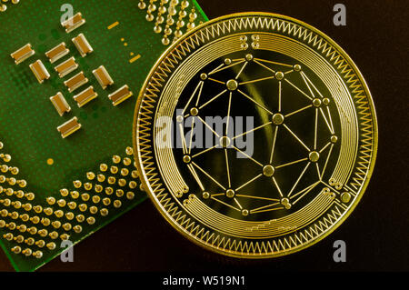Qtum est une façon moderne de l'échange et cette crypto-monnaie est un moyen de paiement pratique Banque D'Images