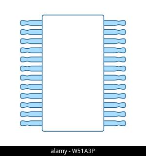 L'icône de carte à puce. Fine ligne de remplissage bleu avec Design. Vector Illustration. Illustration de Vecteur