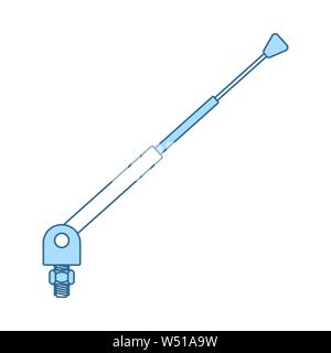 Composante de l'antenne radio. Fine ligne de remplissage bleu avec Design. Vector Illustration. Illustration de Vecteur