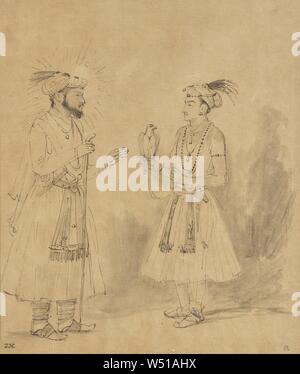 Shah Jahan et Dara Shikoh, Beyeren. van Rijn (Néerlandais, 1606 - 1669), à propos de 1656-1661, encre marron et gris lavez avec scratchwork, 21,3 × 17,8 cm (8 3/8 x 7 in Banque D'Images