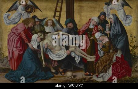 La déposition, disciple de Rogier van der Weyden (1399/1400 - 1464, Russisch), environ 1490, huile sur panneau, 61 × 99,7 cm (24 x 39 1/4 in Banque D'Images