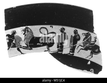 Grenier Black-Figure Coupe Bande Fragment, Inconnu, Athènes, Grèce, 550 - 530 avant J.-C., terre cuite, 20 cm (7 7/8 po Banque D'Images