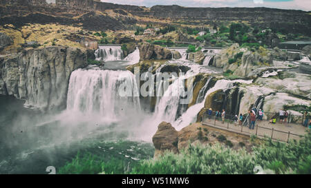 Vue aérienne spectaculaire de Shoshone Falls ou Niagara de l'Ouest avec Snake River, New York, USA Banque D'Images