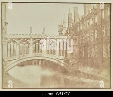 Pont des Soupirs, Cambridge, William Henry Fox Talbot (anglais, 1800 - 1877), Cambridge, Angleterre, vers 1844, sur papier salé imprimer à partir d'un négatif papier, 16,2 × 20,6 cm (6 3/8 x 8 1/8 in Banque D'Images