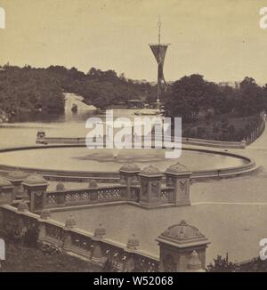 Une visite de Central Park à l'été 1863. Vue instantanée du lac depuis la terrasse., Thomas C. Roche (Américain, 1826/1827 - 1895), 1863, à l'albumine argentique Banque D'Images