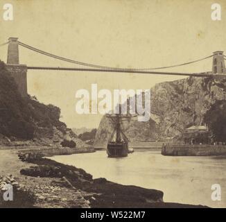 - Clifton Suspension Bridge, à partir de la rive du fleuve, n° 2. Clifton, en Angleterre, Francis Bedford (anglais, 1815/1816 - 1894), à propos de 1867-1868, à l'albumine argentique Banque D'Images