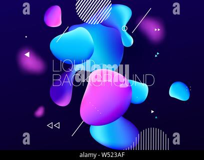 Abstract composition verticale des formes liquides de couleur. Le débit. Fluide. Bleu et rose. Les éléments de géométrie. Contexte moderne. Illustration vecteur EPS 10. Illustration de Vecteur