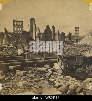 Palmer House monté avec : ruines de l'incendie de Chicago, 1871., Lovejoy & Foster, 1874 et 1871, à l'albumine argentique Banque D'Images