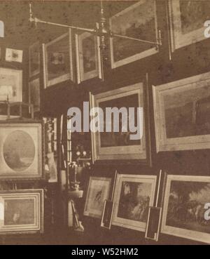 Vue d'une des trois salles consacrées à des photos à Gill's Art Store, et montrant surtout gravures., pas de bouilloire, cuisine américaine, vers 1875, à l'albumine argentique Banque D'Images