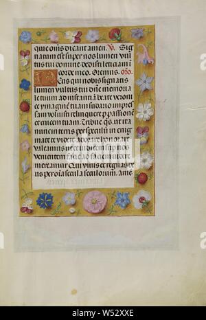 La page de texte décoré, Inconnu, Bruges, Belgique, environ 1510 - 1520 couleurs, Tempera, or et encre sur parchemin, feuilles : 23,2 x 16,7 cm (9 1/8 x 6 9/16 in Banque D'Images