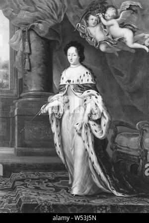 Attribué à David Klöcker Ehrenstrahl, La Reine Ulrika Eleonora (1630-1702), Ulrika Eleonora (1630-1702, 1656-1693, princesse de Danemark, la reine de Suède, peinture, Ulrika Eleonora de Danemark, de l'huile sur toile, 246 cm, hauteur de 96,8 pouces (largeur), 170 cm (66,9 pouces) Banque D'Images