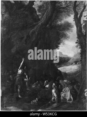 Attribué à Jan Miel, Saint Jean Baptiste prêchant dans le désert, Jean le Baptiste prêche dans le désert, huile sur toile, 66 cm, hauteur 25,9 cm (largeur), 50 cm (19,6 pouces) Banque D'Images