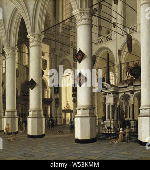 Hendrick Cornelisz, van Vliet, intérieur de Nieuwe Kerk, Delft, Interiör av Nieuwe Kerk Delft j, peinture, art religieux, huile sur panneau, hauteur, 41 cm (16,1 po), largeur, 39 cm (15,3 pouces) Banque D'Images