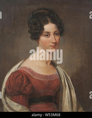 Johan Gustaf Sandberg, (1782-1854), Margaret Seton (1805-1870), né en Écosse, travailler en Suède, g.m., master, le colonel Carl Gustaf Adlercreutz, petite-fille du Baron Alexander Seton, huile sur toile, hauteur : 70 cm (27,5), Largeur : 60,5 cm (23,8) Banque D'Images