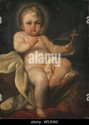 Sebastiano Conca, l'Enfant Jésus tenant une croix, le Christ enfant avec une croix dans sa main, peinture, huile sur toile, hauteur, 56 cm (22 po), largeur, 42 cm (16,5 pouces) Banque D'Images