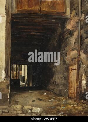 Auguste-Xavier LePrince, l'entrée d'une cour, passage dont une cour, peinture, vers 1820, huile sur papier monté sur toile, huile sur papier collé sur toile, hauteur, 31 cm (12,2 po), largeur, 24 cm (9,4 pouces) Banque D'Images