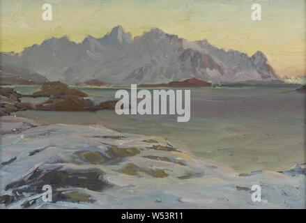 Anna Boberg, montagnes, de l'étude à partir de la Norvège du Nord, Fjäll, étude d'Nordlandet, peinture, huile sur carton, hauteur, 17 cm (6,6 po), largeur, 25 cm (9,8 pouces), l'inscription, a fait don de Madame Richi, sur l'arrière Banque D'Images