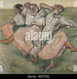 Edgar Degas, trois danseurs russes, peinture, Pastel sur papier monté sur carton, Pastel sur papier, hauteur, 62 cm (24,4 po), largeur, 67 cm (26,3 pouces), signé, Degas, Banque D'Images