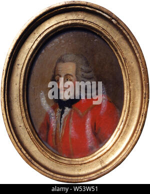 François de Voltaire, François Marie Arouet de Voltaire (1694-1778), auteur, peinture, Gouache sur verre, ovale, cadre en bois doré, hauteur, 11,4 cm (4,4 pouces) Banque D'Images