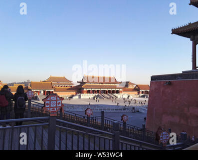 Vue sur le Palais de la pureté céleste, ou Qianqing Palace, au cours de l'exposition 'New Year Greetings - Fête Fête du Printemps dans la Cité Interdite Ci Banque D'Images