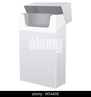 Paquet de cigarettes vide. Maquette blanche Illustration de Vecteur