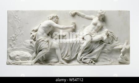 L'alliance entre Bacchus et Vénus, nord des Pays-Bas, 1750 - 1775, le marbre (rock), H 25 cm × 57 cm × w d 9 cm Banque D'Images