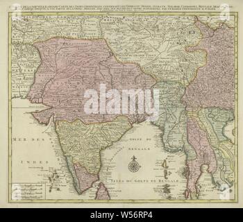 Site de l'Asie du Sud 1 partie de la nouvelle grande carte des Indes orientales : contenant les terres du Mogol, Surate, Malabar, Cormandel, Bengale, Aracan, Pegu, Siam, Camboje Vallée-tonquin, & une partie de la Chine / dressée avec soin, sur plusieurs cartes manuscrites (titre sur l'objet), la carte de l'Asie du Sud, de différentes parties du pays colorés différemment, au bas du centre de la rose des vents, en bas à gauche en allemand, espagnol et français des kilomètres et des kilomètres de Malabar et Cormandel ( 1 : 8 miles), des cartes de pays ou de régions distinctes, l'Inde, Sri Lanka, Bangladesh, Thaïlande, Birmanie, Cambodge, Vietnam, Indochine Banque D'Images