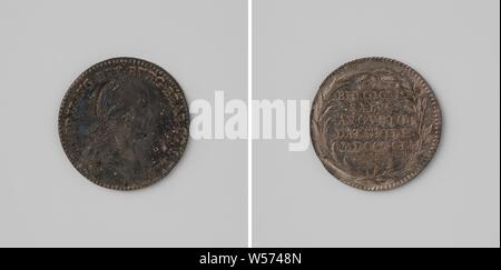 Inauguration de Léopold II, Empereur allemand, comme Comte de Flandre et le Duc de Brabant et de bourgogne, médaille d'Avers : pièce de poitrine avec couronne de laurier à l'intérieur une inscription. La marche arrière : l'inscription à l'intérieur couronne lié et palm laurel branch, Flandre, Brabant, Bourgogne, Léopold II (empereur d'Autriche), anonyme, Belgique, 1791, de l'argent (métal), frappant (métallurgie), d 2,1 cm × W 39 Banque D'Images