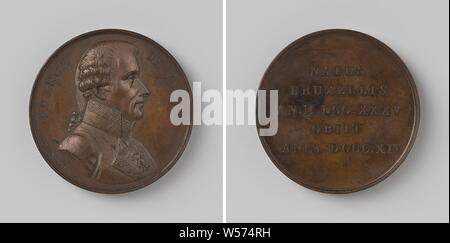 Charles Joseph, Prince de Ligne, le général autrichien en service, médaille de bronze. A l'avant : le buste de l'homme à l'intérieur de l'intérieur. Inverse : inscription, Vienne, Charles Joseph (Prince de Ligne), Jean Henri Simon, Bruxelles, 1816 - 1834, bronze (métal), frappant (métallurgie), d 4,7 cm × W 66,45 Banque D'Images