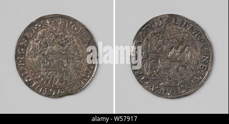 Avertissement pour l'allégorique de fiabilité des alliés anglais, médaille d'argent. Avers : homme qui s'échappe de la fumée et se termine dans le feu à l'intérieur de la couverture. Inverse : monkey boy avec une inscription à l'intérieur, anonyme, 1586, de l'argent (métal), frappant (métallurgie), d 3 cm × w 5.28 Banque D'Images