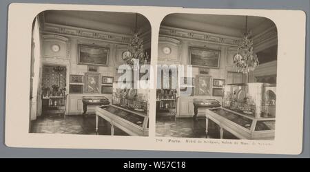 Intérieur du salon de Madame de Sévigné à l'Hôtel de Sévigné à Paris Paris. Hôtel de Sévigné, Salon de Mme de Sévigné (titre sur l'objet), l'hôtel, c'est-à-dire petit palais en ville - AA - l'architecture civique : à l'intérieur, collection d'art, Galerie d'art, Neue Photographische Gesellschaft (mentionné sur l'objet), Paris, 1903, carton, papier photographique, argentique, h 88 mm × W 179 mm Banque D'Images