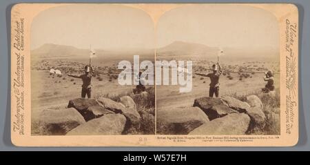 Les signaux de la colline de l'hôpital de Nouvelle-zélande Hill au cours de Reconnissance en vigueur, le 7 février - Afrique du Sud, l'Underwood et Underwood, 1900 Banque D'Images