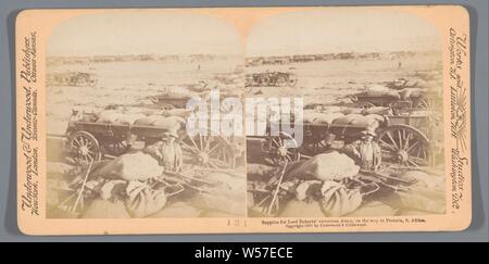 Fournitures pour Lord Roberts' armée victorieuse, la façon de Pretoria, S.A., Underwood et Underwood, 1901 Banque D'Images