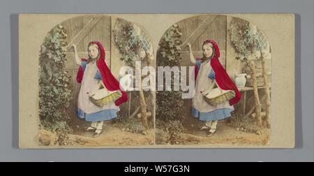 Le Petit Chaperon Rouge frappe à la porte de la grand-mère, le Petit Chaperon Rouge (titre de la série), James Robertson (peut-être), 1856 Banque D'Images