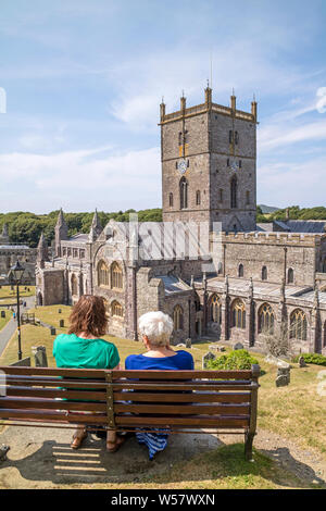 Cathédrale St Davids, Pembrokeshire, Pays de Galles, Royaume-Uni Banque D'Images