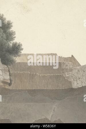 Une partie de la voûte du temple de Minerve Medica à Rome l'article de la maçonnerie du Temple de Minerve Medica à Rome, l'établissement d'un groupe de 46 dessins et d'études de paysages urbains et surtout des paysages dans et autour de Rome., ruines d'un bâtiment, l'architecture, Temple de Minerve Medica, Josephus Augustus Knip, Italie, c. 1809 - c. 1812, papier, graphite (minéral), aquarelle (peinture), pinceau, h 190 mm × W 262 mm Banque D'Images