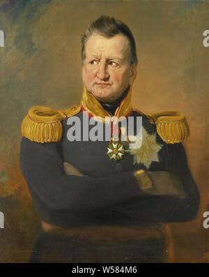 Portrait du baron David Hendrik Chassé, le Lieutenant-général, Portrait de David Hendrik baron Chassé (1765-1849), Lieutenant-général. Demi-longueur en uniforme, debout avec les bras croisés devant la poitrine. Défenseur de la Citadelle d'Anvers (1832), David Hendrik Baron Chassé, Jan Willem Pieneman, 1832, toile, de la peinture à l'huile (peinture), H 98 cm × w 79 cm Banque D'Images