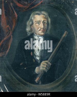 Joan van Hoorn (1653-1711). Gouverneur Général (1704-09), Portrait de Joan van Hoorn (1653-1711). Gouverneur Général (1704-09). La moitié du corps, en ovale, major de commandement dans la main droite. Après la copie moderne original perdu par Cornelis de Bruyn à partir de 1706. Partie d'une série de portraits de l'administration générale de l'ex-Indes néerlandaises, historique, gouverneur colonial, Indes néerlandaises, l', Joan van Hoorn Dutch East India Company, Cornelis de Bruyn (copie d'après), 1800 - 1950, toile, carton, de la peinture à l'huile (peinture), H 85 cm × 70,5 cm × w d 1.2 cm Banque D'Images