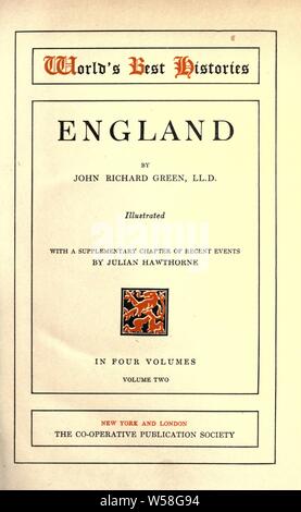 Angleterre : Green, John Richard, 1837-1883 Banque D'Images