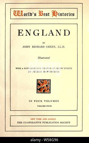Angleterre : Green, John Richard, 1837-1883 Banque D'Images