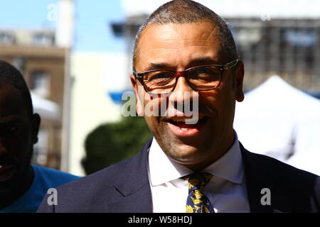 JAMES MP HABILEMENT PHOTOGRAPHIÉ À COLLGE VERT DANS LA VILLE DE WESTMINSTER, Londres, Royaume-Uni LE 24 JUILLET 2019. Les députés du parti conservateur. BORIS JOHNSON NOMME JAMES À HABILEMENT PARTI CONSERVATEUR Président et Ministre sans portefeuille. BORIS JOHNSON CABINET. Banque D'Images