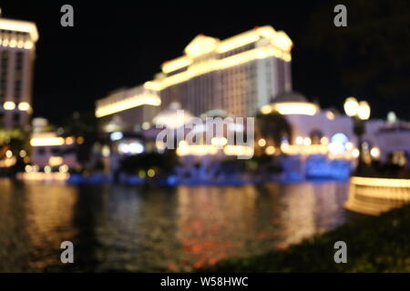 Las vegas bâtiments floue Banque D'Images