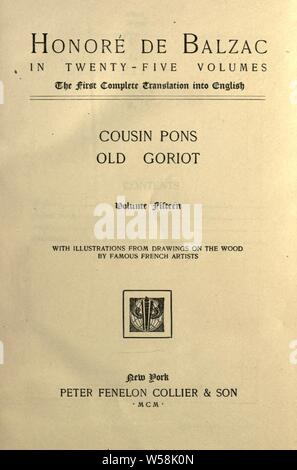 Honoré de Balzac en vingt-cinq volumes : la première traduction complète en anglais, avec des illustrations de dessins sur le bois par de célèbres artistes français : Balzac, Honoré de, 1799-1850 Banque D'Images