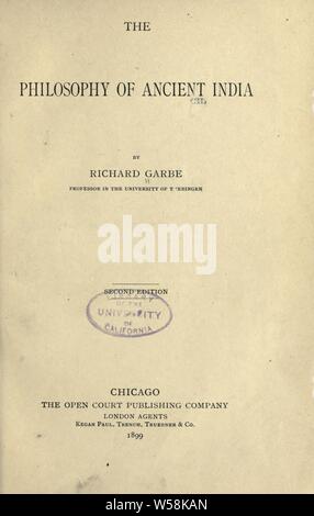 La philosophie de l'Inde ancienne : Garbe, Richard, 1857-1927 Banque D'Images